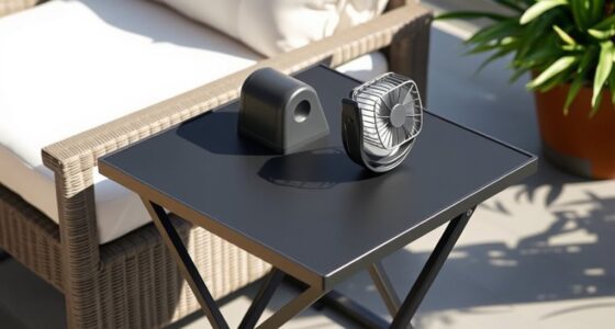 folding tables with fans