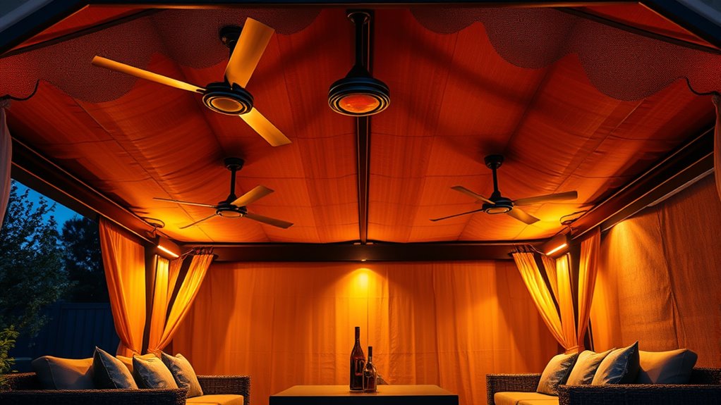 gazebo fans with heat