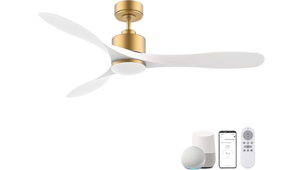 gold white remote ceiling fan