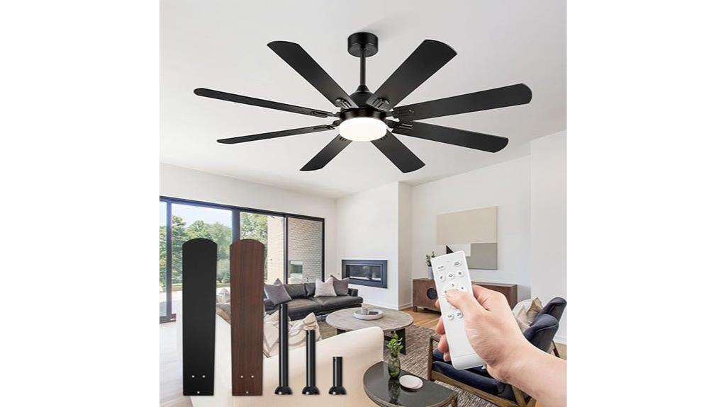 large black ceiling fan