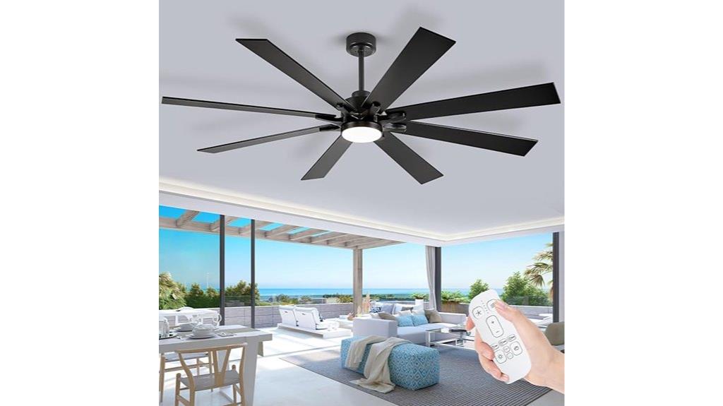 large black ceiling fan