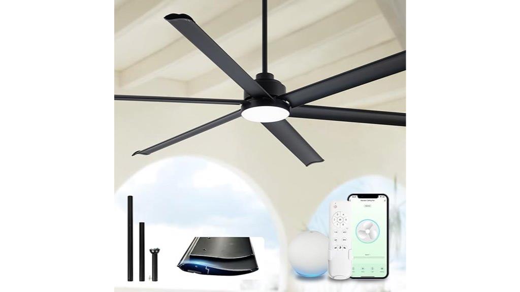 large black industrial ceiling fan