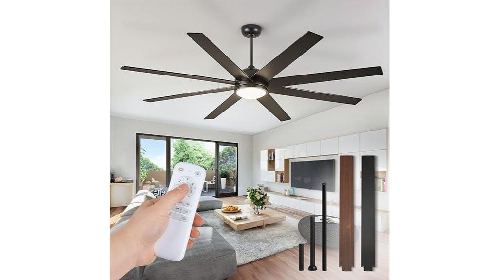 large ceiling fan with lighting