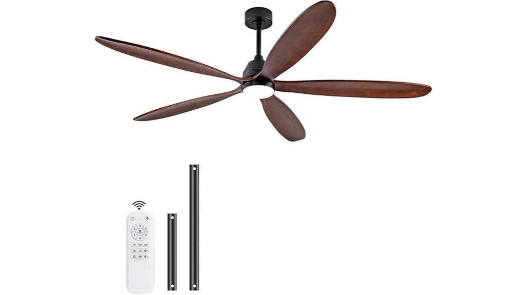 large dimmable wood ceiling fan