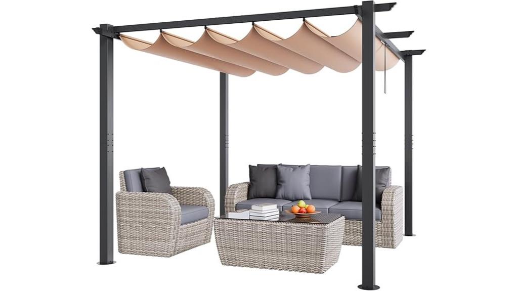 large outdoor retractable pergola