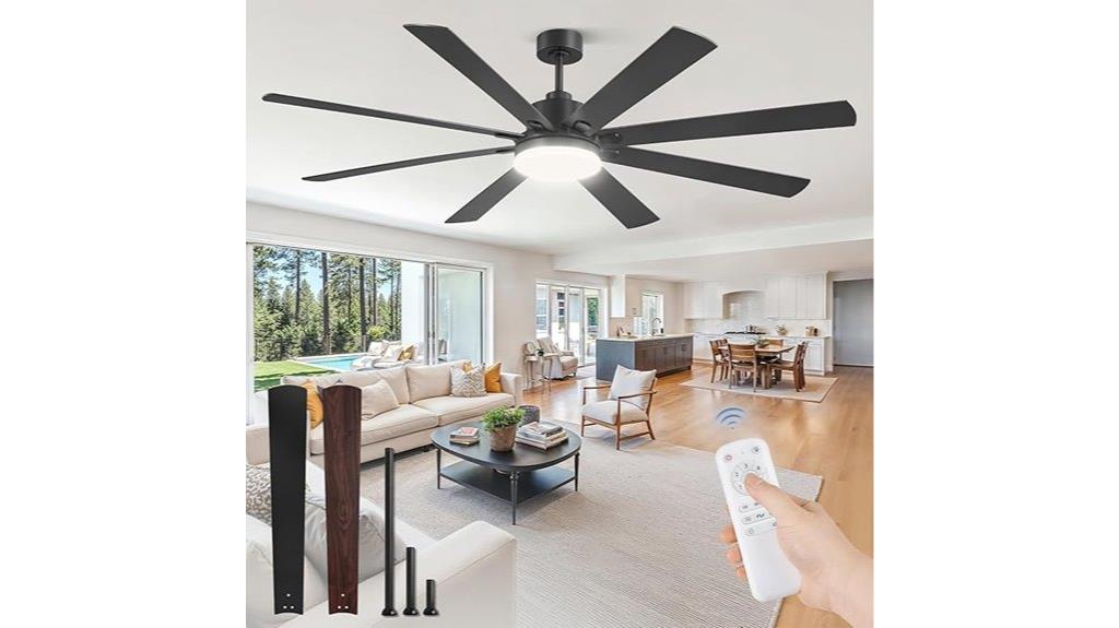 large remote controlled led fan