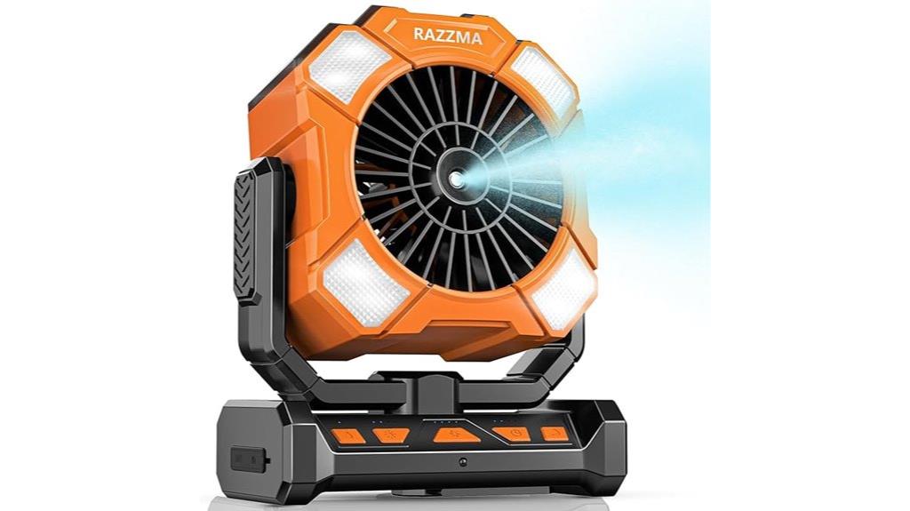 long lasting portable misting fan