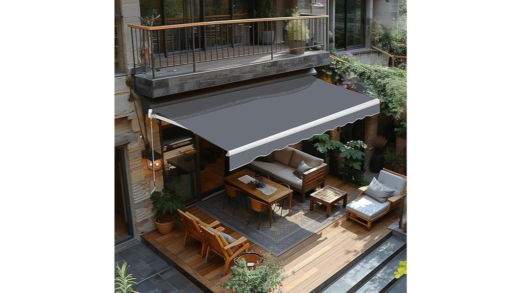 manual crank patio awning