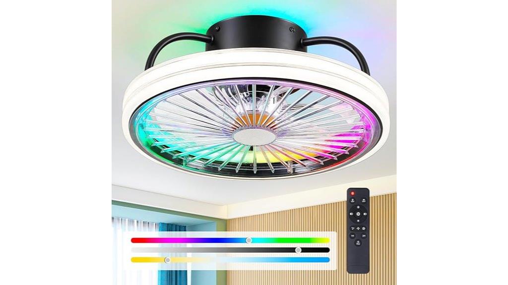 modern rgb led ceiling fan