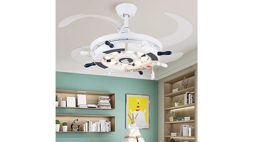 nautical themed fan with lighting