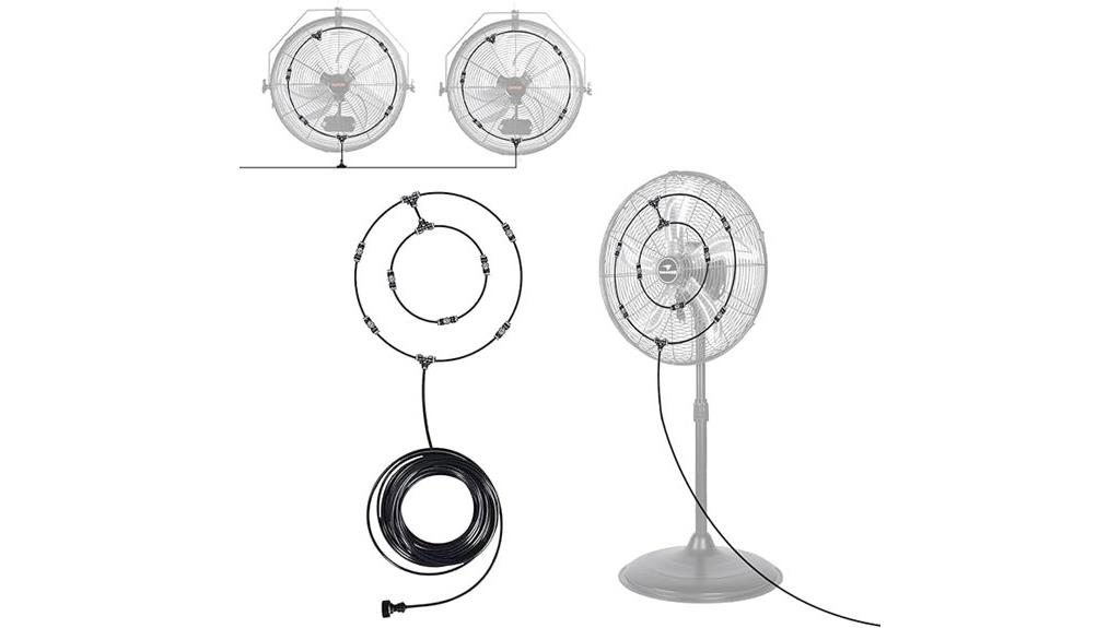 outdoor 35 foot fan misting kit