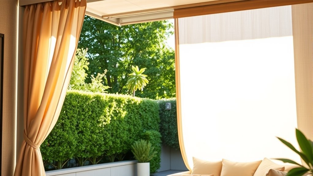 outdoor curtains with fans