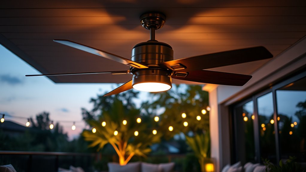 outdoor fans with adjustable lighting
