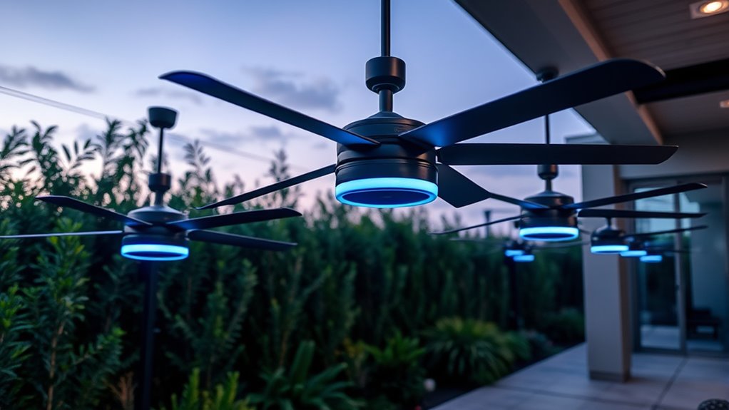 outdoor fans with led lighting