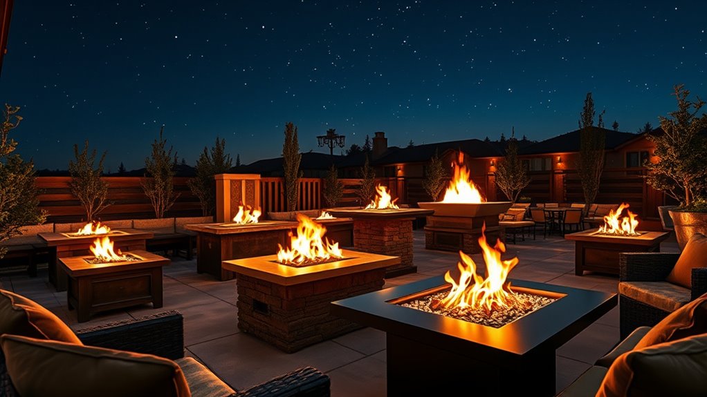 outdoor fire pits with heaters