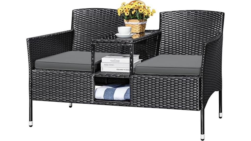 outdoor loveseat with cushions