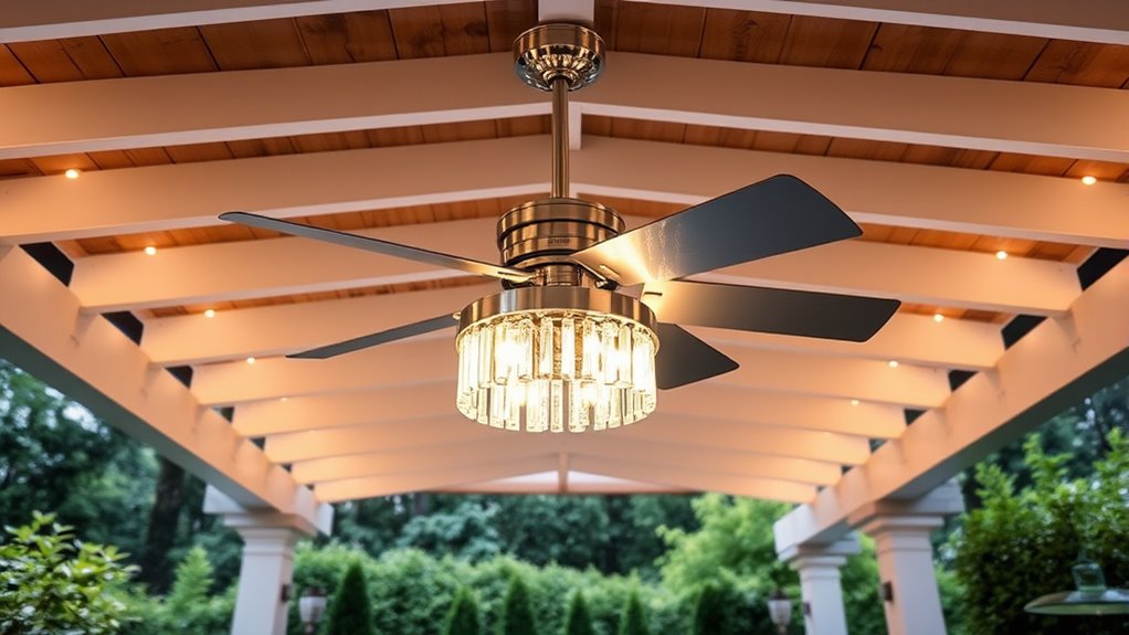 outdoor pergola fan features