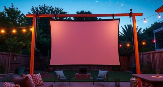 outdoor projector screens with fan hooks