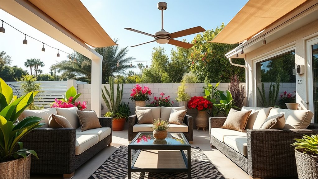 patio sets with fans