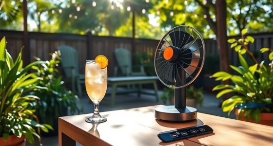 patio tables with usb fans