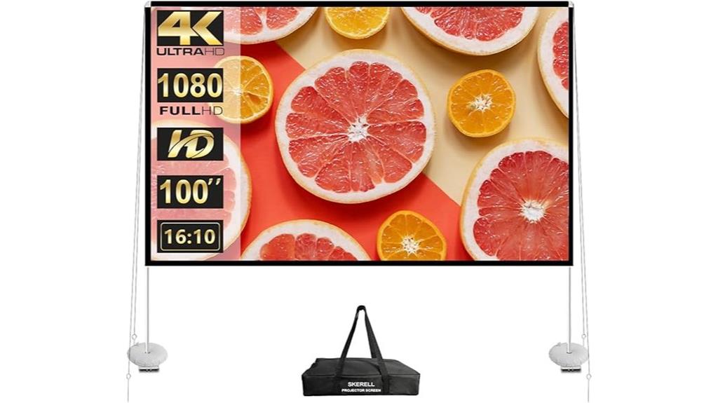 portable 100 inch outdoor screen