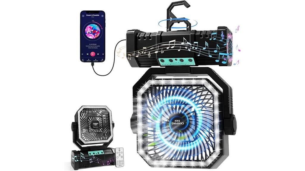 portable bluetooth camping fan