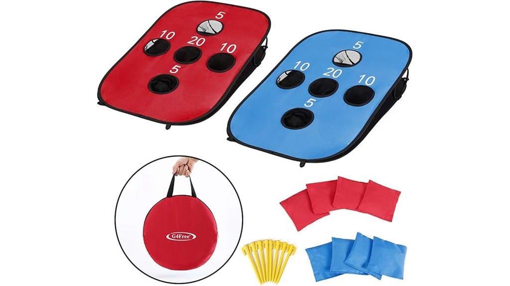 portable collapsible cornhole set