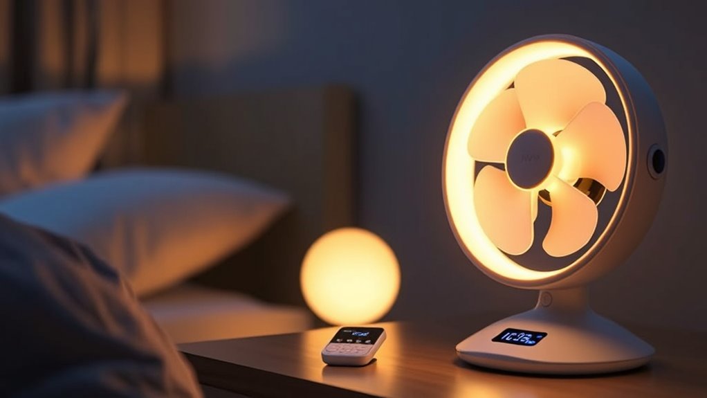 portable fan night light features