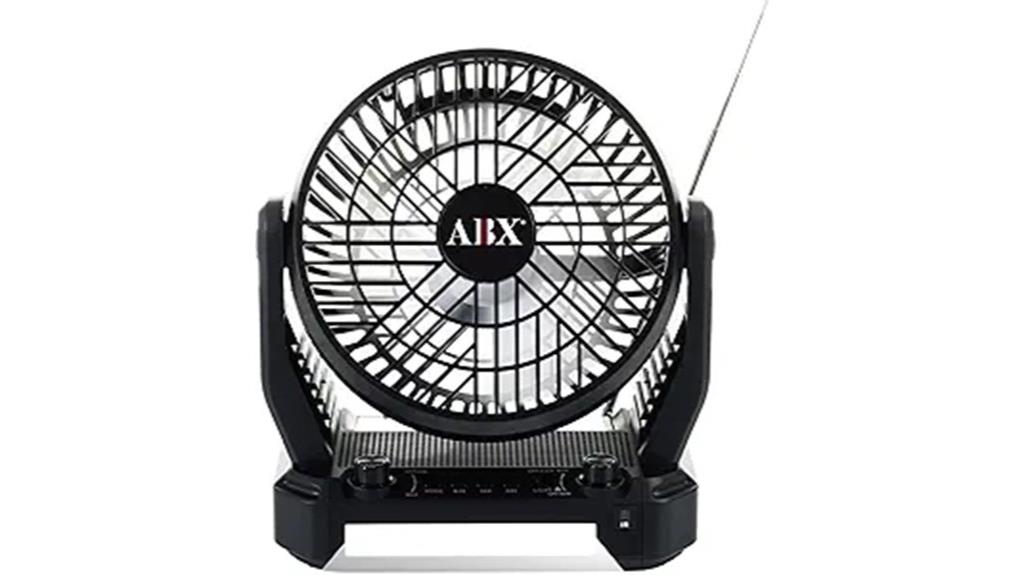 portable fan speaker radio