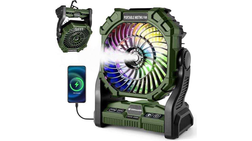portable fan with lantern