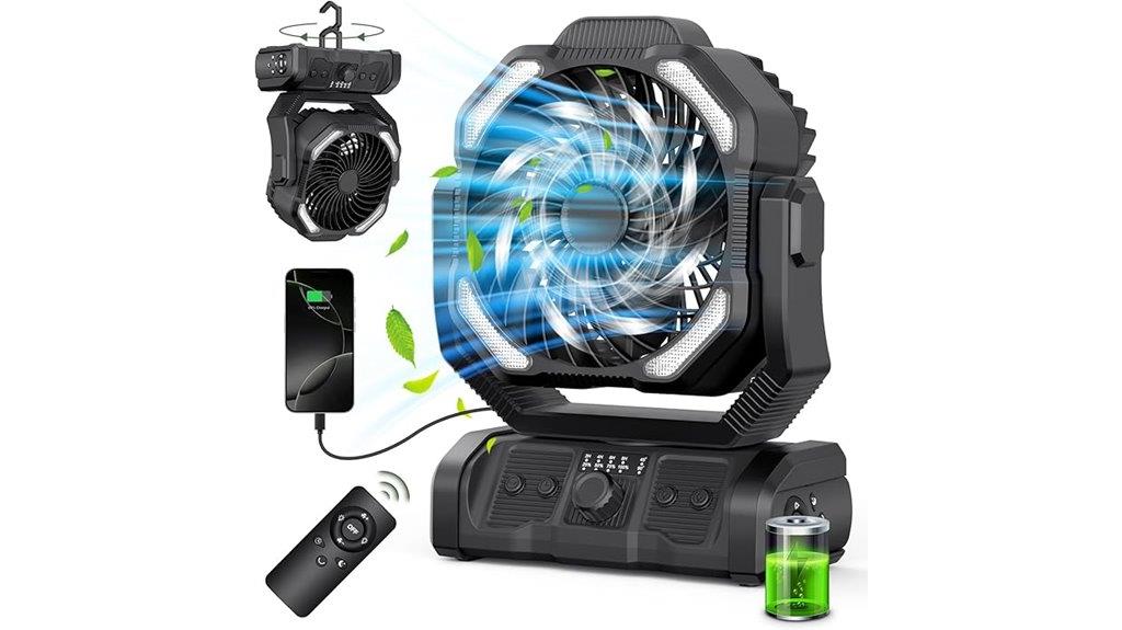 portable fan with large battery