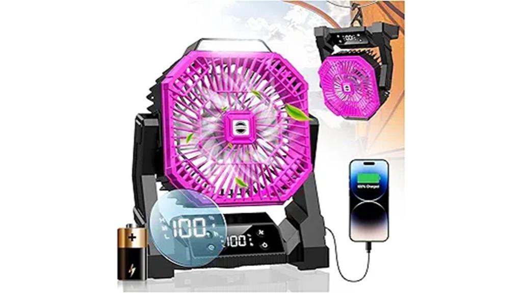 portable fan with led light