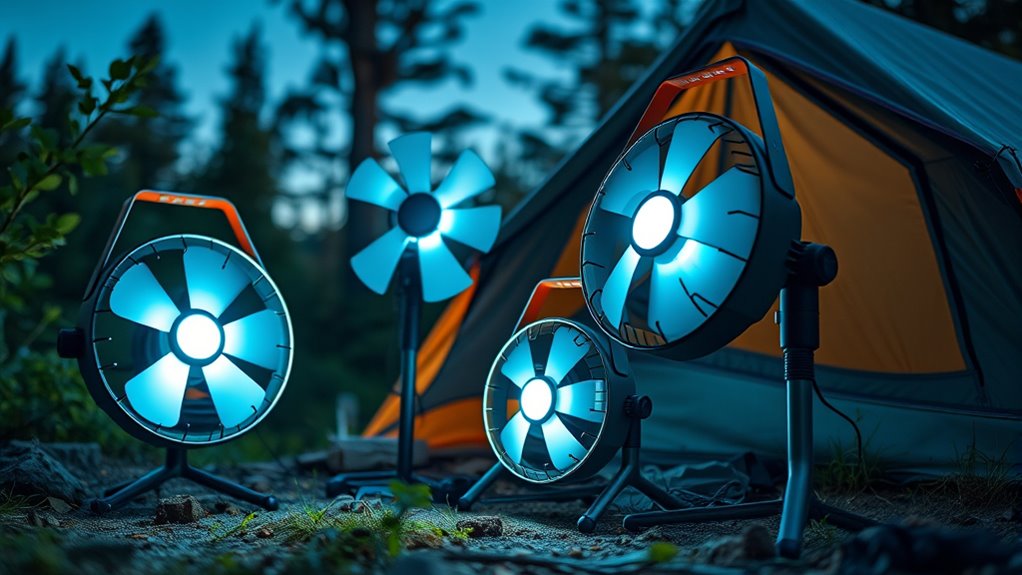 portable fans with lanterns