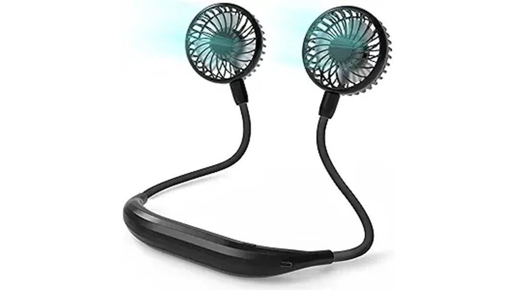 portable neck fan battery