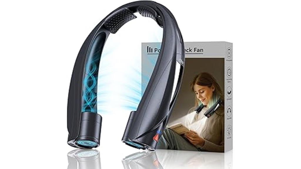 portable neck fan with led