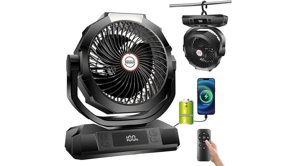 portable rechargeable camping fan