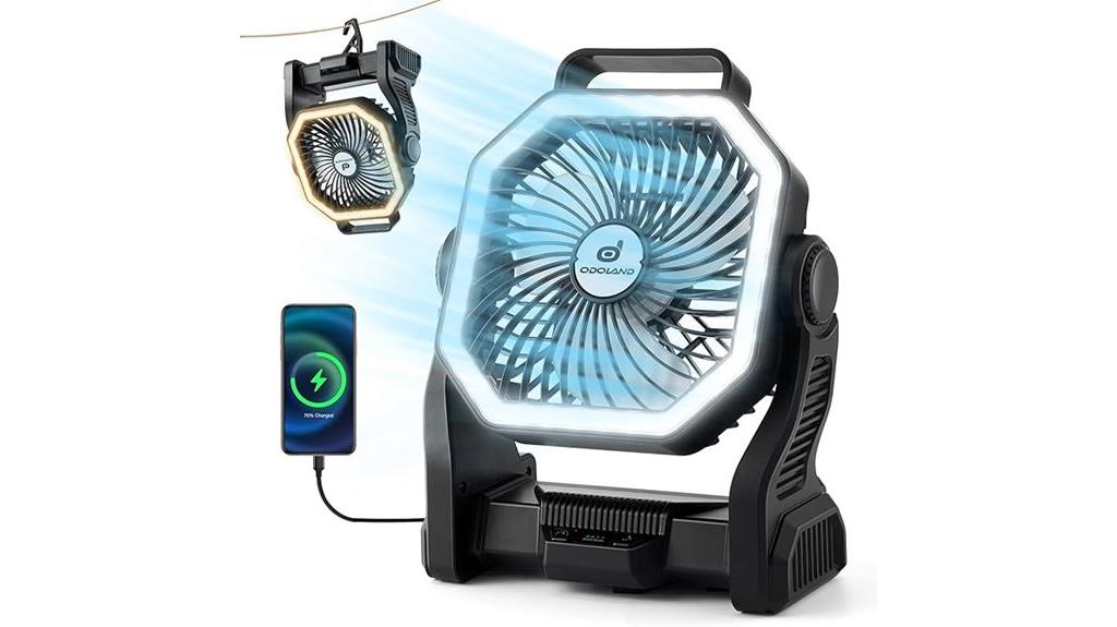 portable rechargeable camping fan