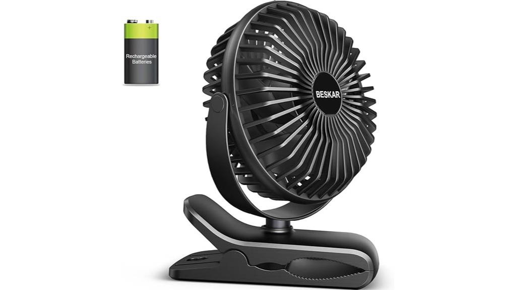 portable rechargeable clip fan