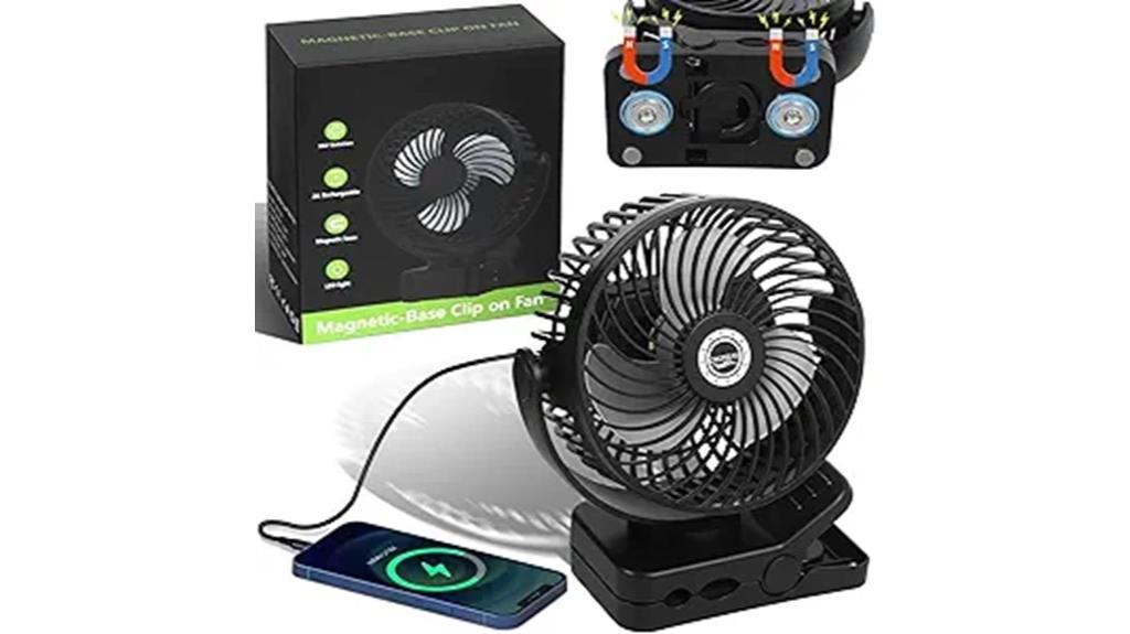 portable rechargeable magnetic fan