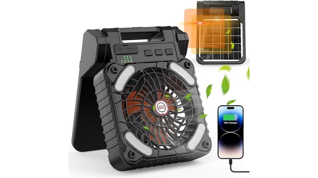 portable solar fan with lantern