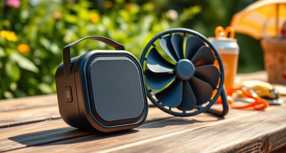 portable speaker fan combos
