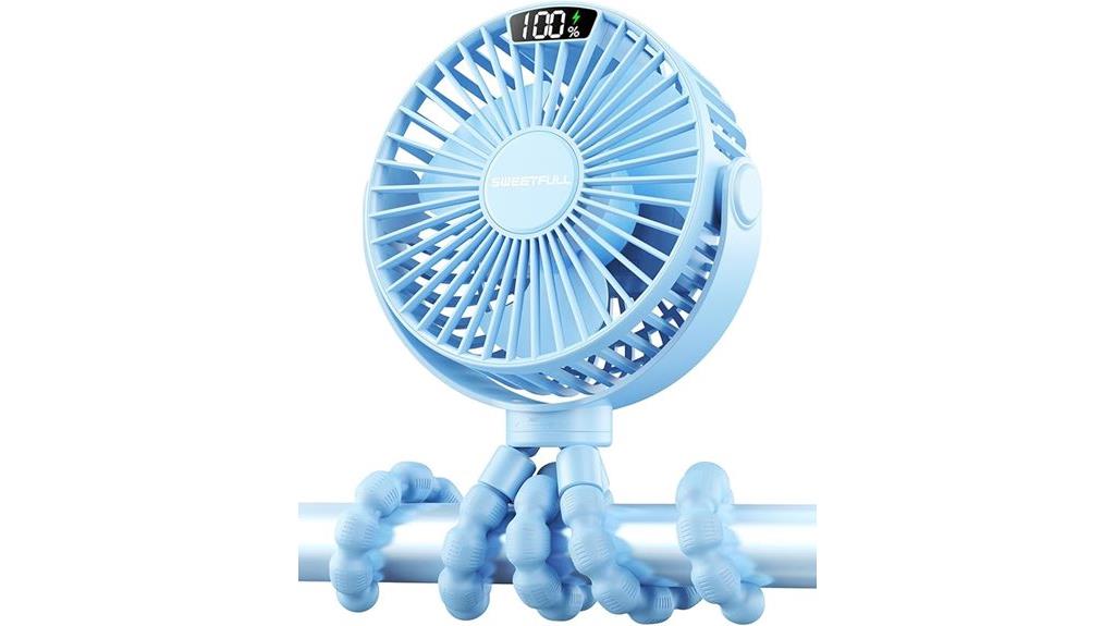 portable stroller fan with display