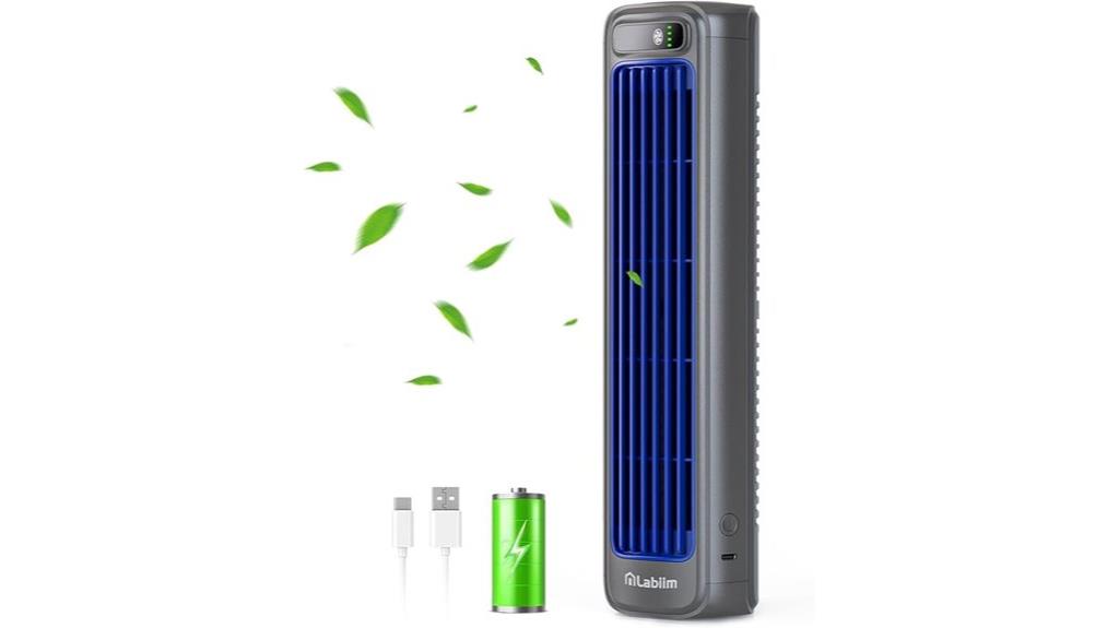 rechargeable bladeless desk fan