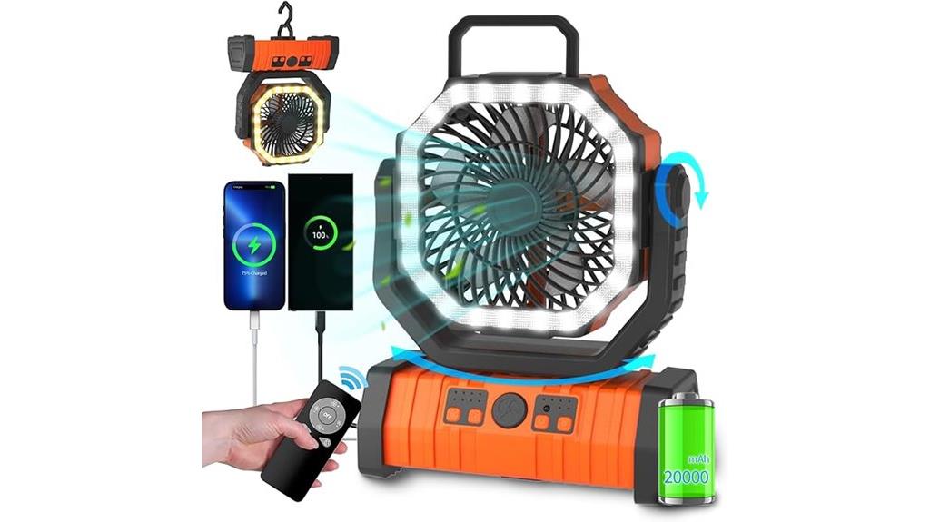 rechargeable camping fan