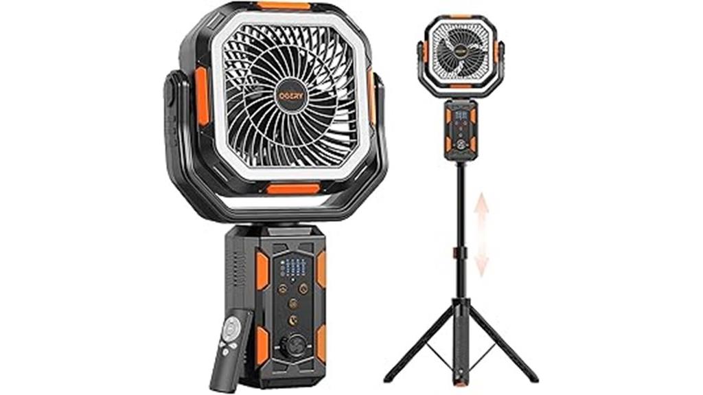 rechargeable camping fan with lantern