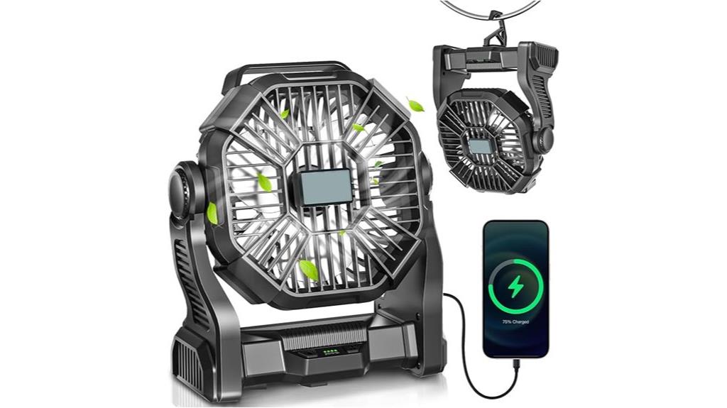 rechargeable camping fan with lights