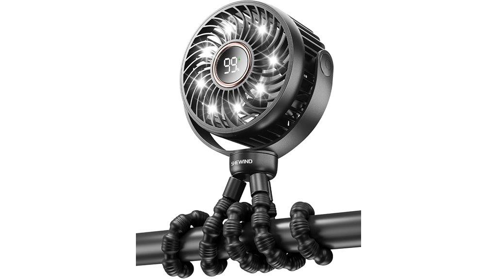 rechargeable stroller fan with four speeds