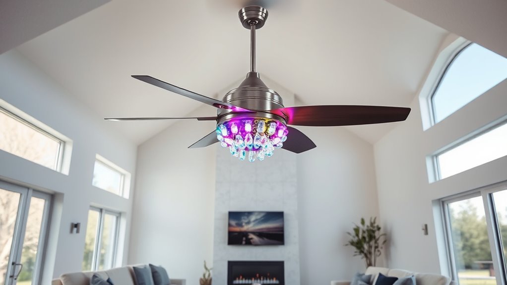 remote led chandelier fans