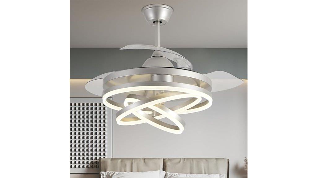 retractable fan with lights