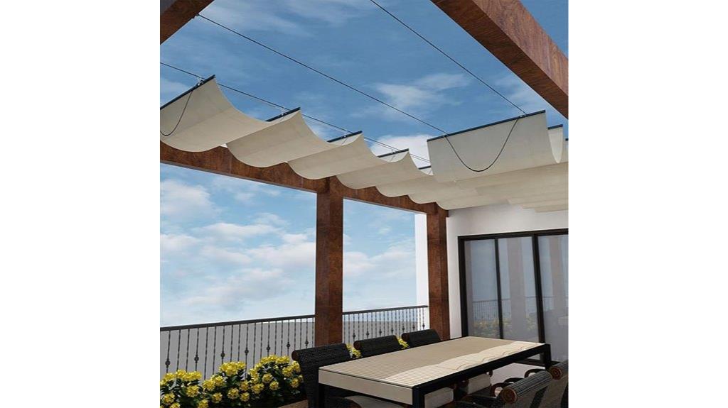 retractable pergola sun shade